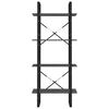 vidaXL Knjižna omara 4-nadstropna siva 60x30x140 cm trdna borovina