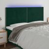 vidaXL LED posteljno vzglavje temno zeleno 160x5x118/128 cm žamet