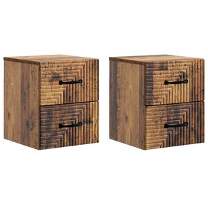 vidaXL Stenski nočni omarici 2 pcs Star les 34,5 x 33 x 40 cm
