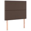 vidaXL LED posteljno vzglavje rjavo 80x5x118/128 cm umetno usnje