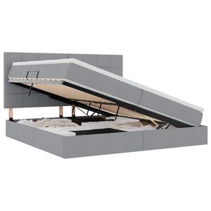 vidaXL Postelja z dodatnim prostorom za shranjevanje in LED osvetlitvijo