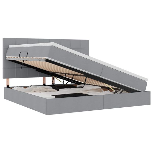 vidaXL Postelja z dodatnim prostorom za shranjevanje in LED osvetlitvijo