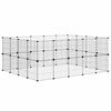 vidaXL Ograda za hi&scaron;ne ljubljenčke s 36 paneli črna 35x35 cm jeklo