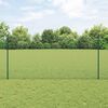 vidaXL Ograja s stebrom Zelena 1,2 x 50 m Jeklo in PVC