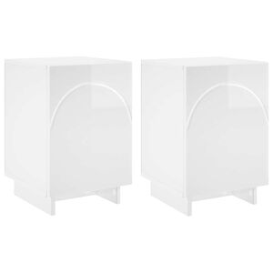 vidaXL Nočna omarica 2 kos Bela visok sijaj 33,5 x 34,5 x 50 cm