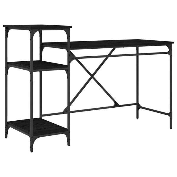 vidaXL Miza Črna Orehovina 135 x 50 x 90 cm Konstruiran les