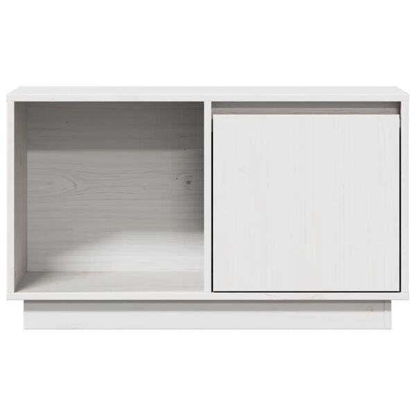 vidaXL TV omarica bela 74x35x44 cm trdna borovina
