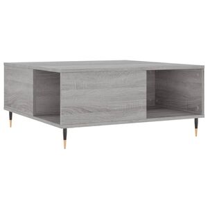 vidaXL Klubska mizica siva sonoma 80x80x36,5 cm inženirski les