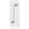vidaXL Gabionska pipa srebrna 25 x 25 x 100 cm Nerjaveče jeklo
