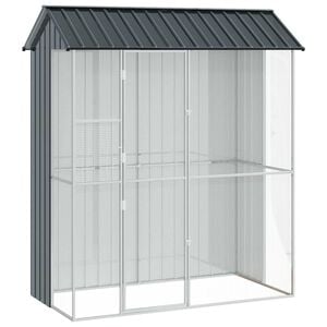 vidaXL Ptičnik Antracit 215 x 110 x 247 cm Cinkana jeklena