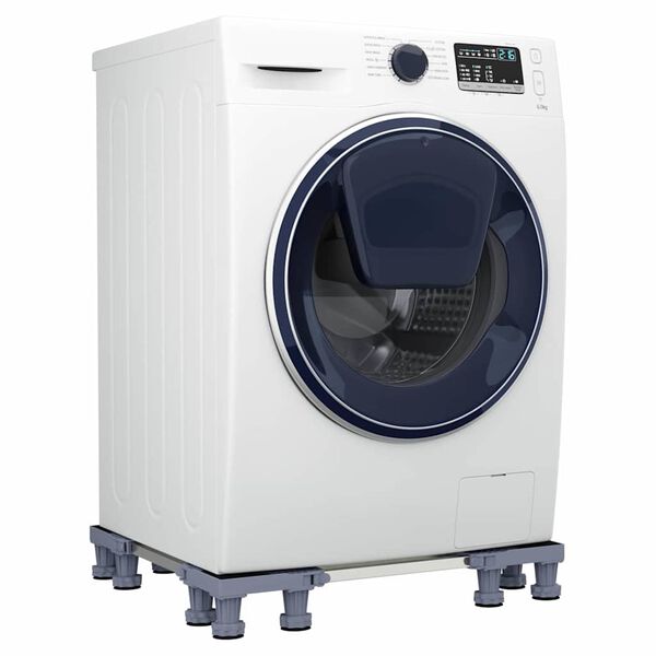 vidaXL Podstavek za pralni stroj Siva 67 x 67 x 12 cm Nerjaveče jeklo