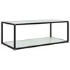 vidaXL Klubska mizica bela 100x50x35 cm kaljeno steklo