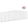 vidaXL Obokane gabion košare 2 kosa 400x30x100/120 cm pocinkano železo