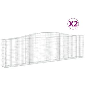 vidaXL Obokane gabion ko&scaron;are 2 kosa 400x30x100/120 cm pocinkano železo