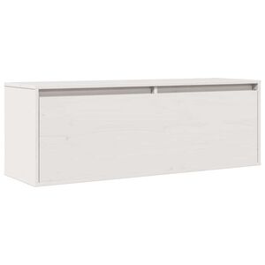 vidaXL Stenska omarica bela 100x30x35 cm trdna borovina