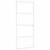 vidaXL Notranja vrata bela 83x201,5 cm kaljeno steklo aluminij tanka