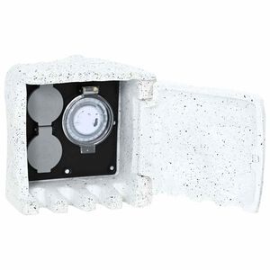 vidaXL Vrtna vtičnica iz umetnega kamna s časovnikom