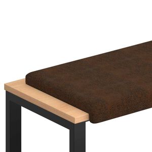 vidaXL Blazina za klop Umetni velur Rjava Globina 35 cm