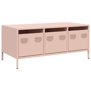 vidaXL Klubska mizica roza 101,5x50x43,5 cm valjano jeklo
