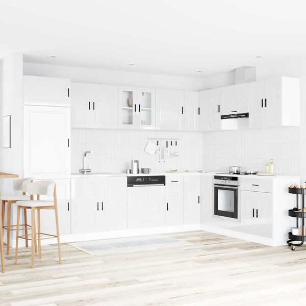 vidaXL Kopalniška omarica Porto Bela 80 x 46 x 81,5 cm Konstruiran les