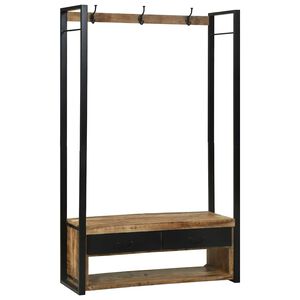 vidaXL Stojalo za oblačila Rjava 110 x 40 x 179 cm Trden mangov les
