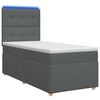 vidaXL LED posteljni pod z vzmetnico Temno siva 90 x 190 cm Blago