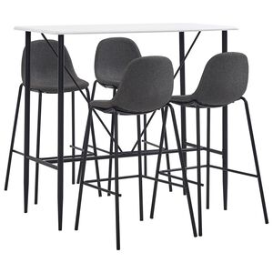 vidaXL Barska garnitura 5-delna blago temno siva