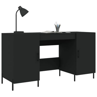 vidaXL Pisalna miza črna 140x50x75 cm inženirski les