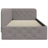 vidaXL Kotna postelja z vzglavjem Taupe 90 x 190 cm blago