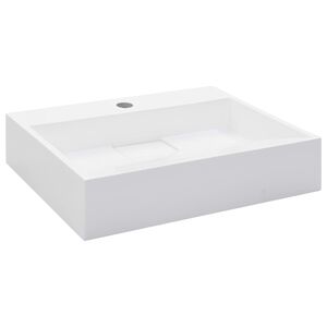 vidaXL Umivalnik 50x38x13 cm liti mineral/marmor bel