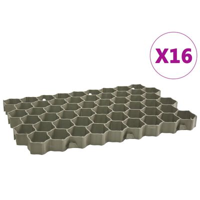 vidaXL Rešetke za travo 16 kosov zelene 60x40x3 cm iz plastike