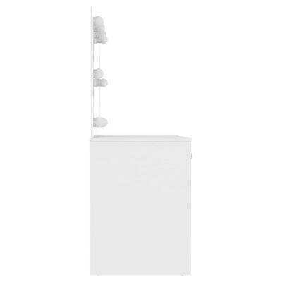 vidaXL Toaletna mizica z LED lučkami 110x55x145 cm MDF bela