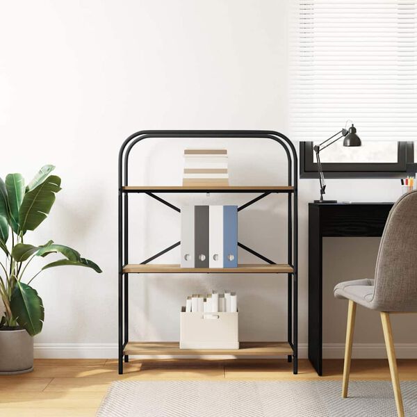 vidaXL Knjižna polica Umetni hrast 80 x 30 x 109 cm Konstruiran les