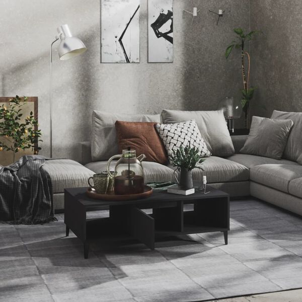 vidaXL Klubska mizica siva 103,5x60x35 cm iverna plošča