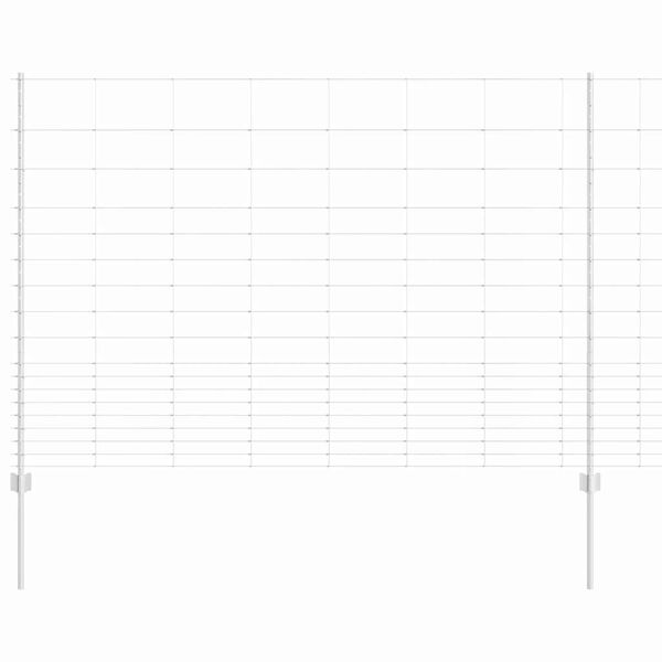 vidaXL Ograja s stebrom srebrna 1,5 x 50 m Jeklo