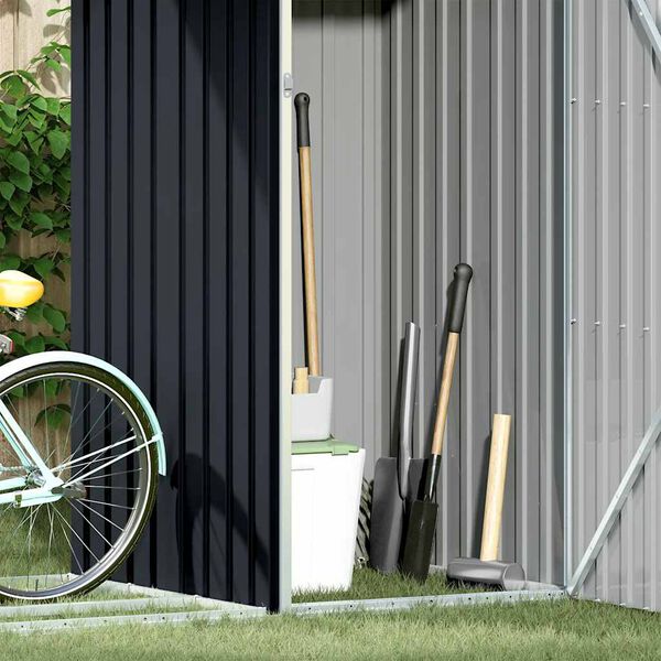 vidaXL Vrtna lopa za drva antracitna 245x98x159 cm pocinkano jeklo