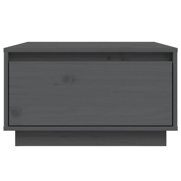 vidaXL Klubska mizica siva 55x56x32 cm trdna borovina