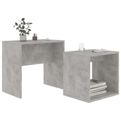 vidaXL Komplet klubskih mizic betonsko siv 48x30x45 cm iverna plošča
