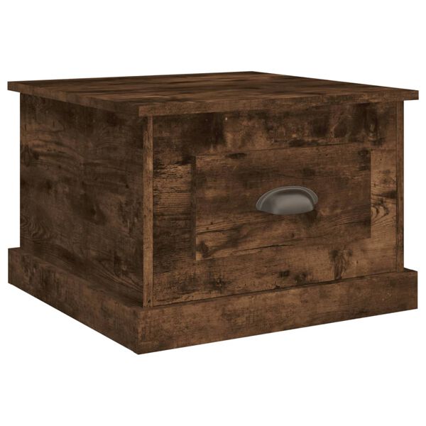 vidaXL Klubska mizica dimljeni hrast 50x50x35 cm inženirski les