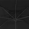 vidaXL Vrtni dežnik Črna 295 x 295 x 245 cm Poliester in jeklo