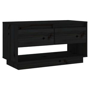 vidaXL TV omarica črna 74x34x40 cm trdna borovina