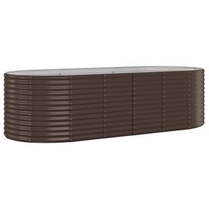 vidaXL Visoka greda iz cinkanega jekla 249x100x68 cm rjava