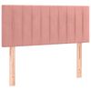 vidaXL Box spring postelja z vzmetnico LED roza 80x200 cm žamet