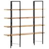 vidaXL Knjižna omara 4-nadstropna 160x35x160 cm trden mangov les