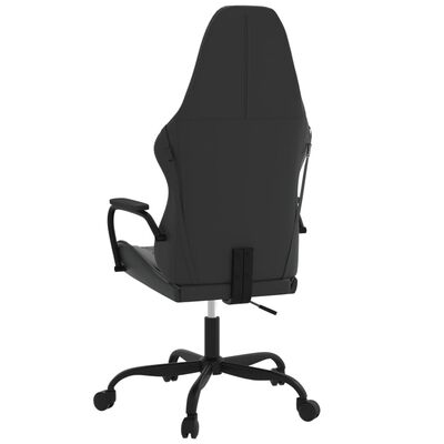 vidaXL Masažni gaming stol črno in siva umetno usnje