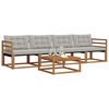 vidaXL Zunanja garnitura za sedenje 5 pcs Naravna in svetlo siva