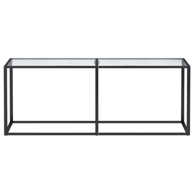 vidaXL Konzolna mizica prozorna 200x35x75,5 cm kaljeno steklo
