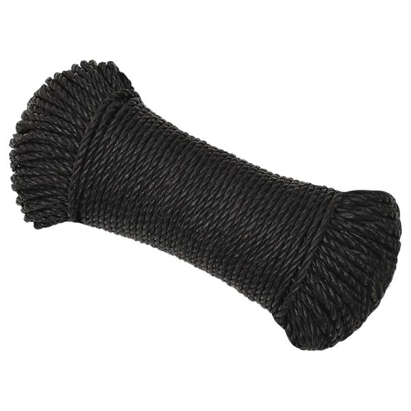 vidaXL Delovna vrv črna 3 mm 50 m polipropilen