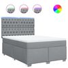 vidaXL Box spring postelja z vzmetnico svetlo siva 160x200 cm žamet