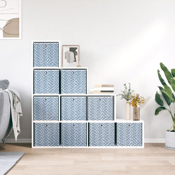 vidaXL Škatle za shranjevanje 10 kosov modre 32x32x32 cm blago